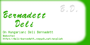 bernadett deli business card